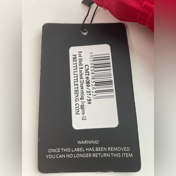 Red Shell Ruched Drawstring Joggers - Size 8 - Picture 7 of 12